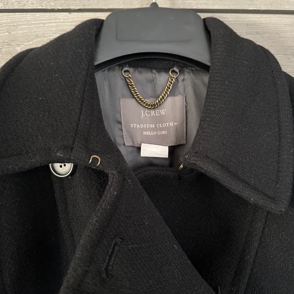 J. Crew Classic Wool Nello Gori Peacoat Jacket Coat Black Size 2 - Picture 7 of 14